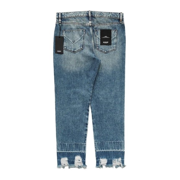 New HUDSON Jessi Relaxed Crop Boyfriend Jeans 32 Overshadow Blue - Picture 4 of 9